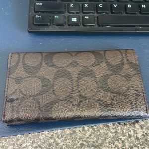 Coach brown leather folio